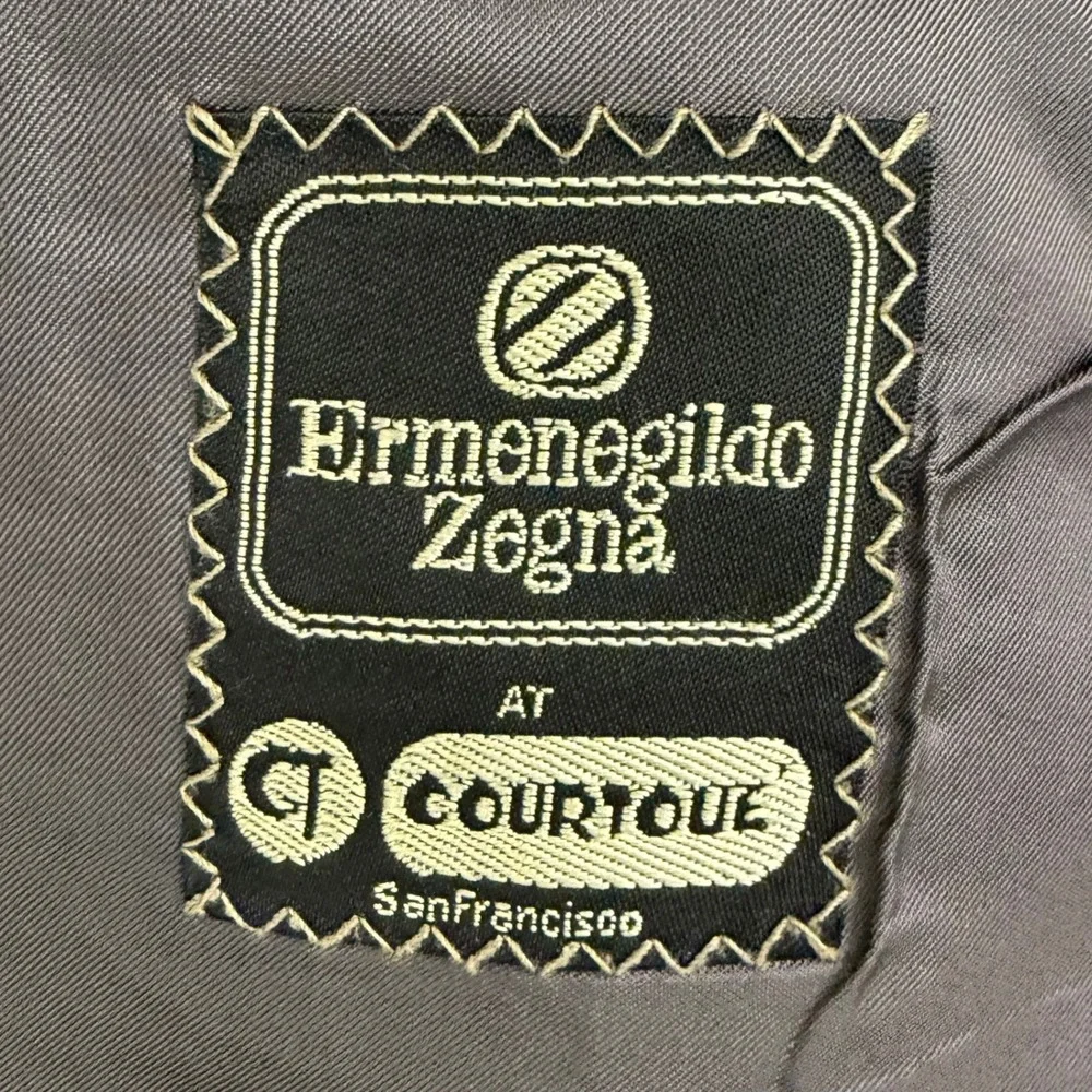 Vintage Ermenegildo Zegna Blazer 50 40R Double Breasted Peak Lapel Wool Italy